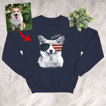 Load image into Gallery viewer, Pawarts | Customized Dog Portrait Sweatshirts For Patriotic Human
