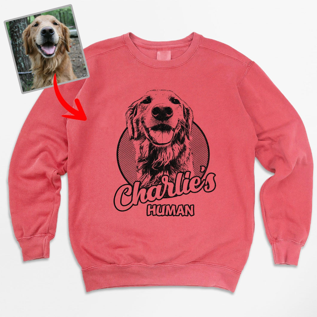 Pawarts | Customized Dog Portrait Comfort Color Sweatshirt For Human