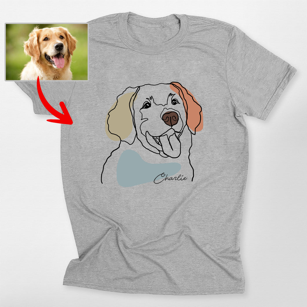 Pawarts | Impressive Custom Outline Portrait T-Shirt For Dog Lovers