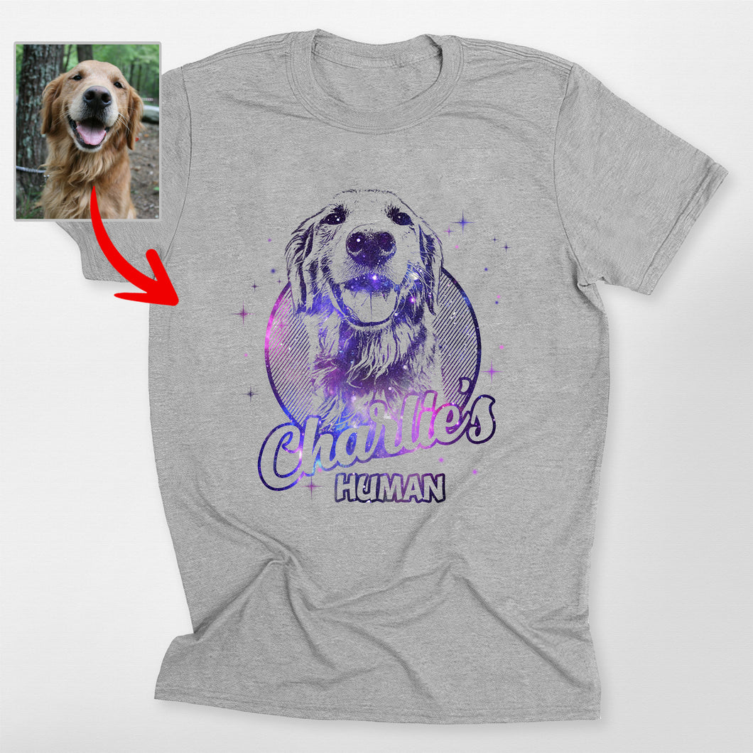 Custom Dog Sketch Bella Canvas T-Shirt - Galaxy or Watercolor Effects, Unique Gift for Dog Lovers