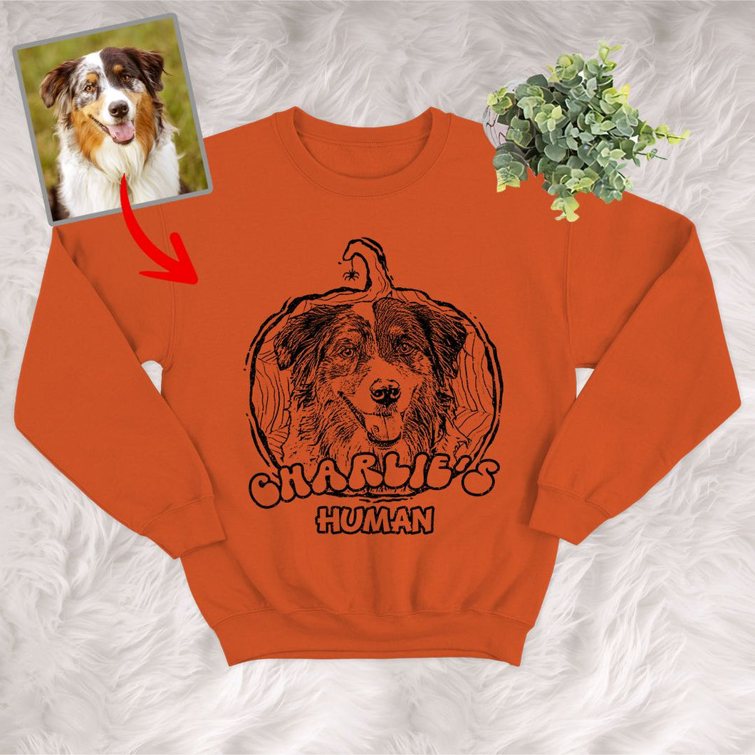 Pawarts |  Woofing Into Halloween Dog Custom Sweatshirt [For Dog's Human]