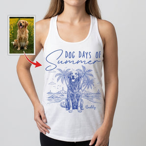 Dog Days Of Summer Custom Dog Sketch Racerback Tank Top