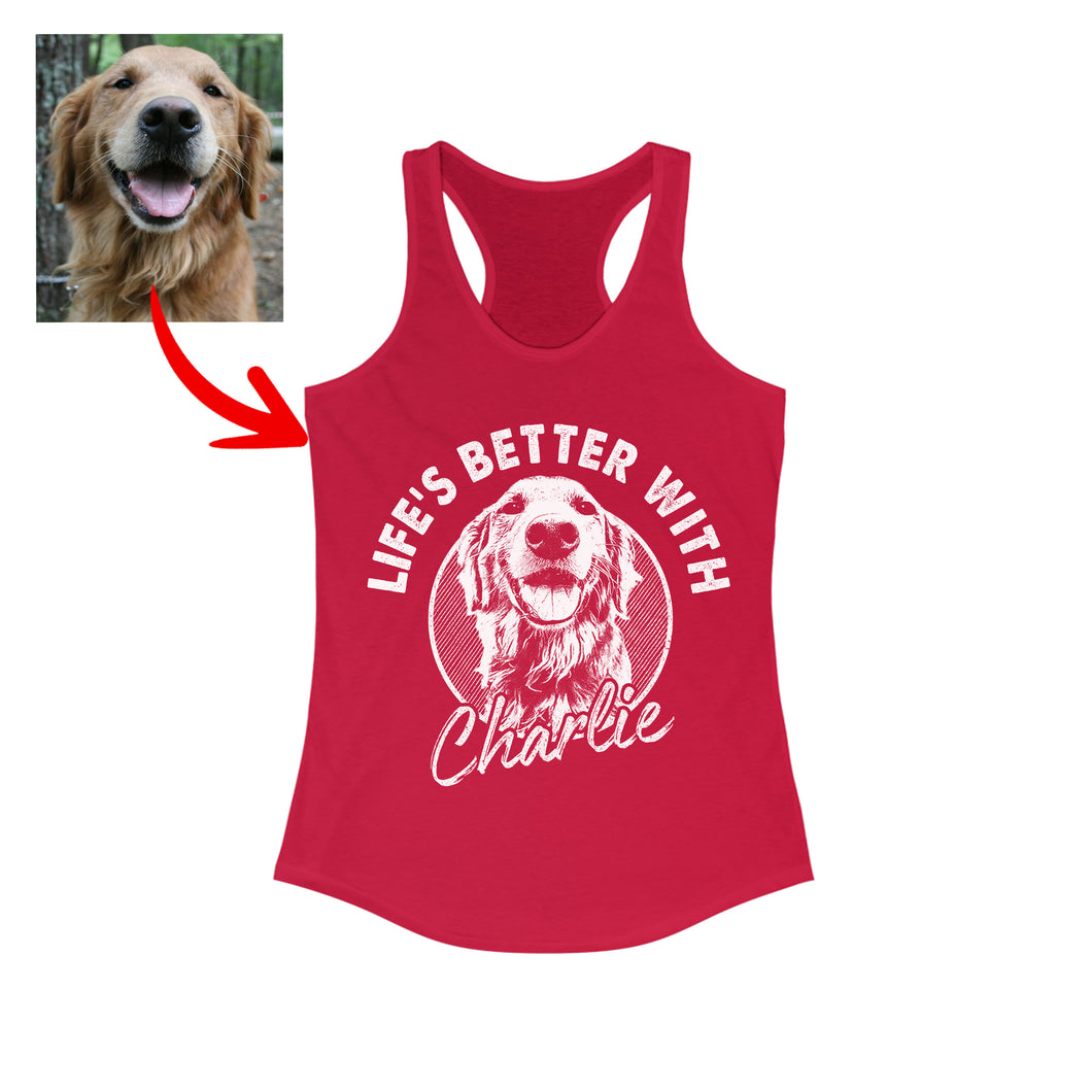Pawarts | Super Cute Personalized Dog Women's Tank top [Life Is Better With A Dog]