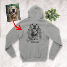 Load image into Gallery viewer, Pawarts | Personalized Dog Portrait Backside Zip Hoodie
