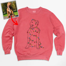 Load image into Gallery viewer, Pawarts | Christmas Light Personalized Dog Comfort Color Sweatshirt
