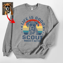 Load image into Gallery viewer, Life Is Good - Customized Dog Gildan Sweatshirts For Dog Moms, Dog Dads
