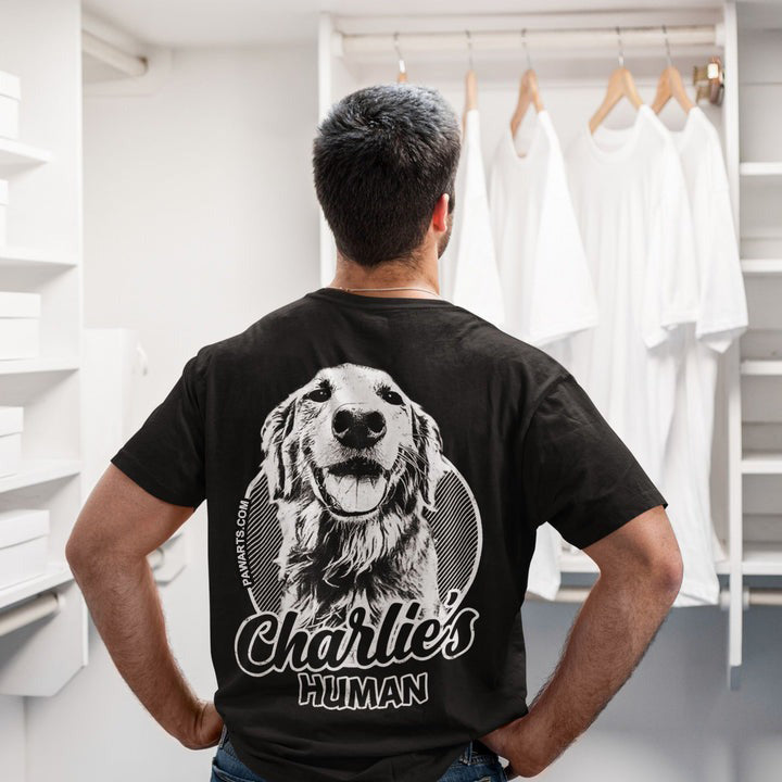 Pawarts | Custom Dog Portrait Backside Unisex T-shirt