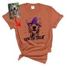 Load image into Gallery viewer, Pawarts | Fall-O-Ween Customized Dog Portrait Comfort Colors T-Shirt
