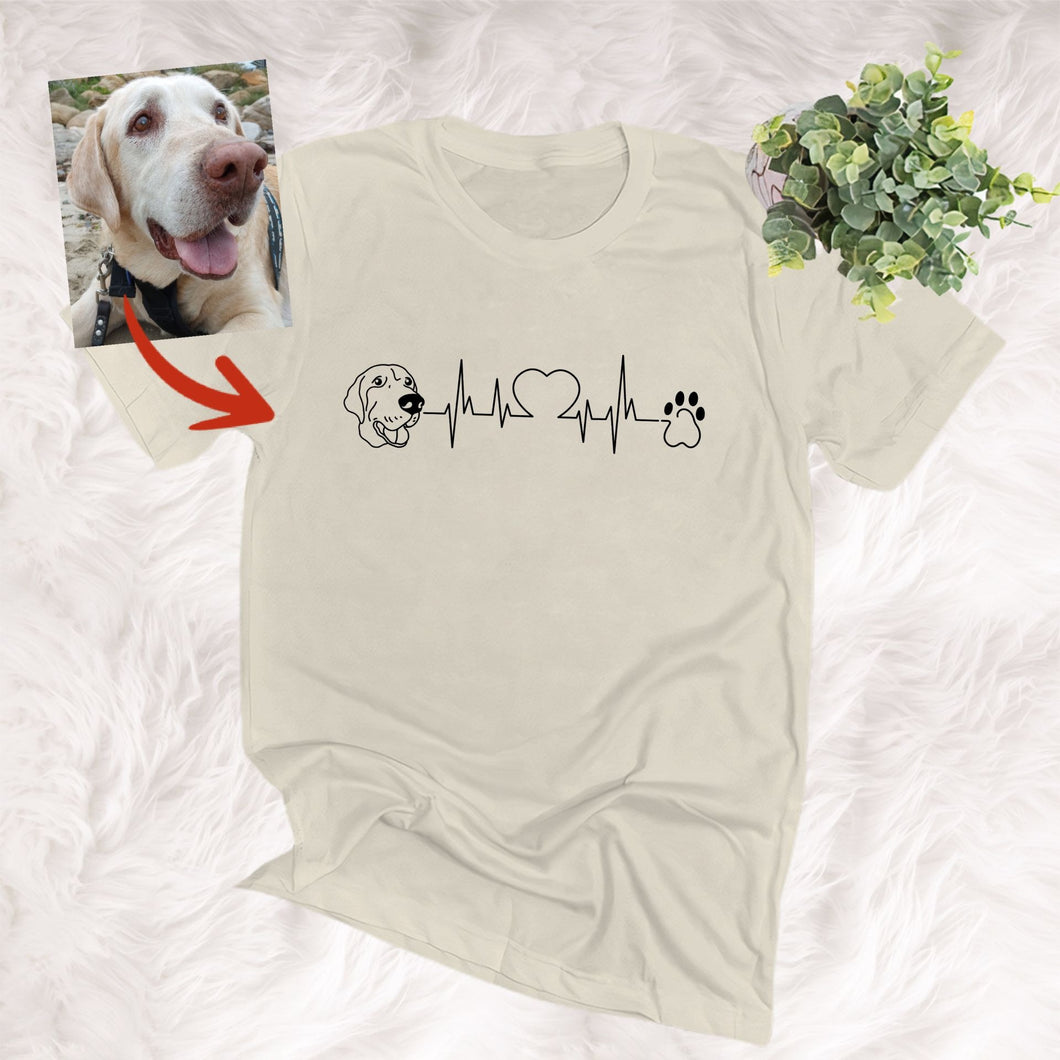 Pawarts | Customized Heartbeat Dog Unisex T-shirt For Human