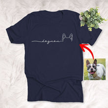 Load image into Gallery viewer, Pawarts - Personalized Outline Dog Ears Unisex T-shirt [For Dog Mom]
