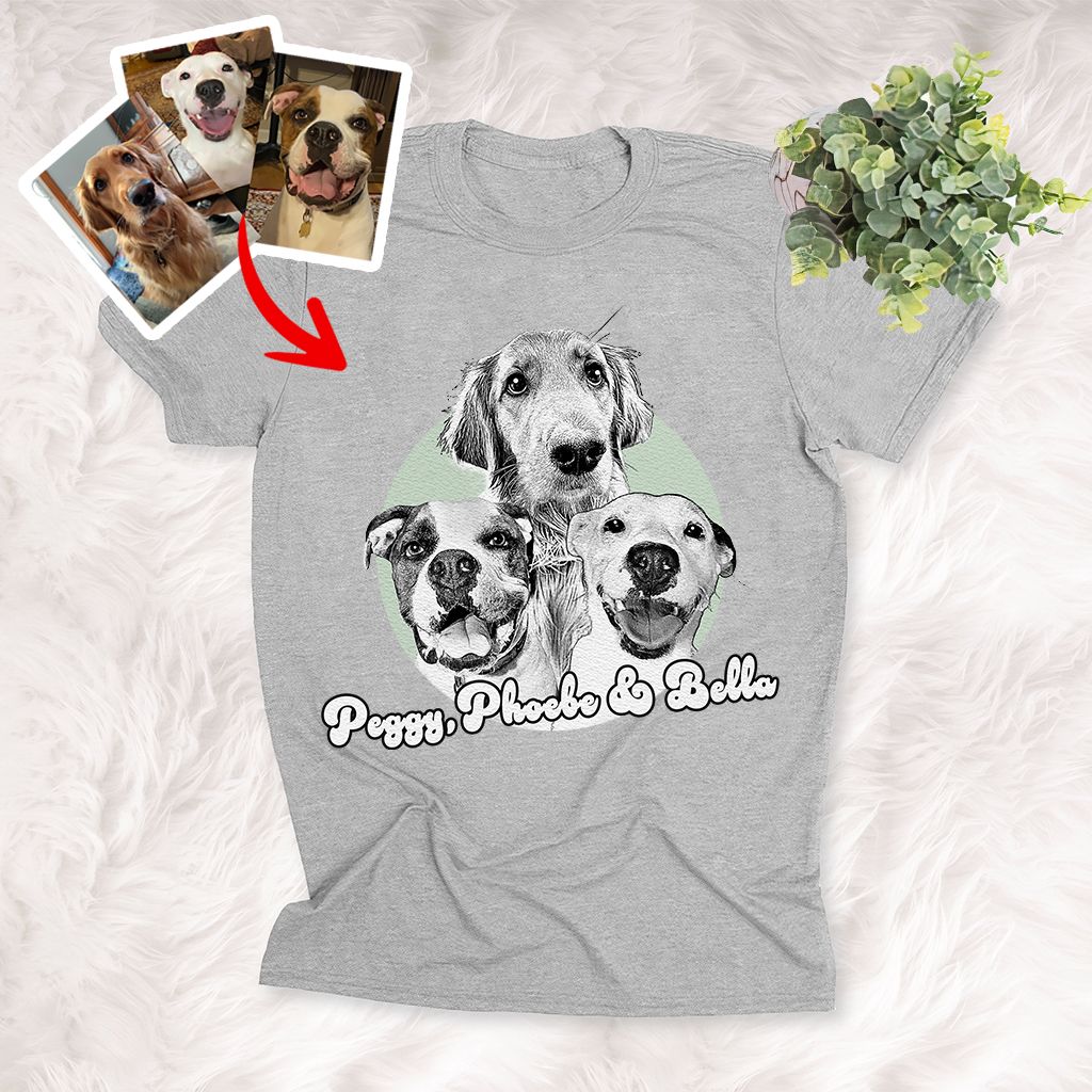 Pawarts - Personalized Cute Moment Dogs Portrait T-shirts For Dog Lovers