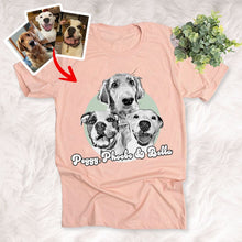 Load image into Gallery viewer, Pawarts - Personalized Cute Moment Dogs Portrait T-shirts For Dog Lovers
