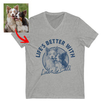 Load image into Gallery viewer, Pawarts | Super Cute Personalized Dog V-neck [Life Is Better With A Dog]
