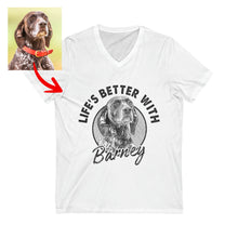 Load image into Gallery viewer, Pawarts | Super Cute Personalized Dog V-neck [Life Is Better With A Dog]
