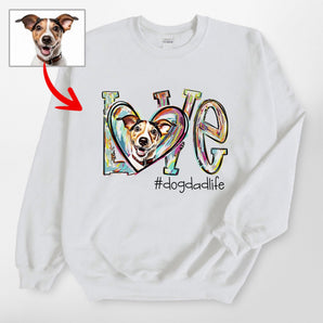 Pawarts | LOVE Colorful Custom Dog Art Sweatshirt [For Human] - Pawarts