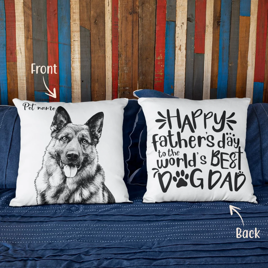 Pawarts | Custom Dog Portrait Pillowcase [Meaningful Gift For Dad]