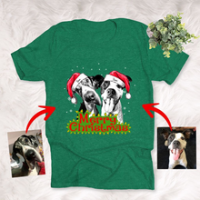Load image into Gallery viewer, Pawarts | Personalized Christmas Dog Portrait T-Shirt [Cute Gift]
