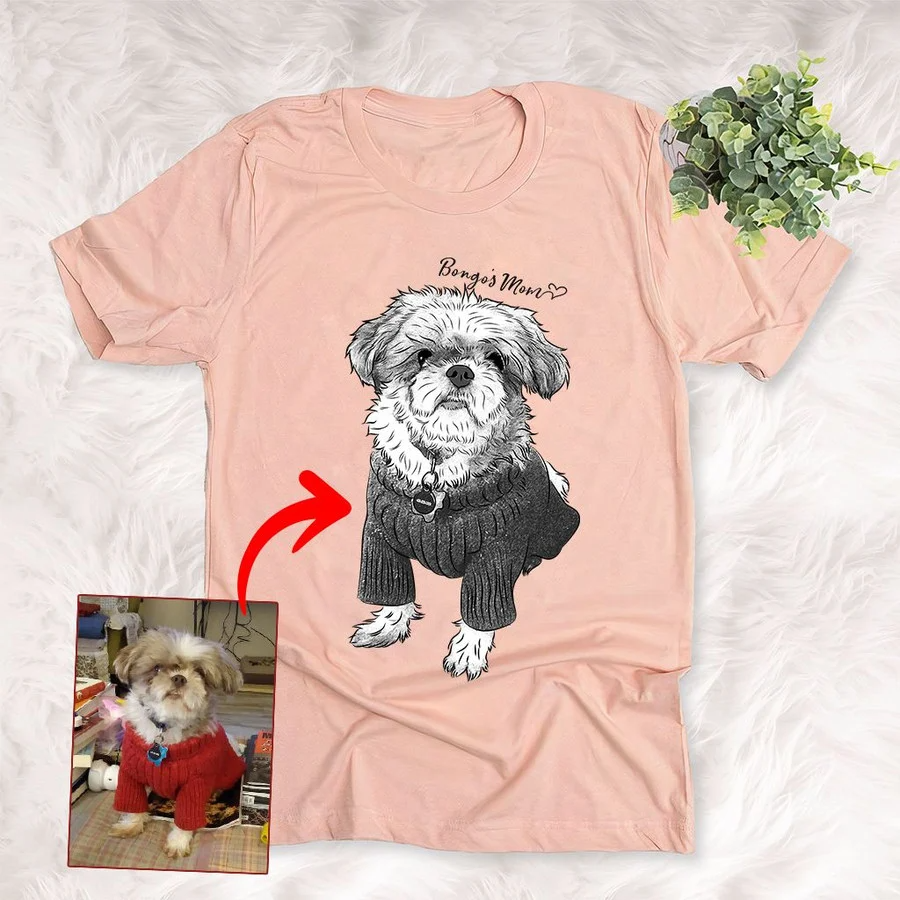 Pawarts | Impressive Personalized Dog Portrait Sketch T-Shirt