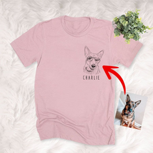 Load image into Gallery viewer, Pawarts | Cute Personalized Dog Portrait Left Chest T-shirt
