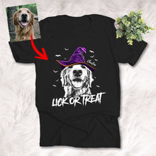 Load image into Gallery viewer, Pawarts | Halloween Witch Hat Custom Dog Portrait Unisex T-Shirt
