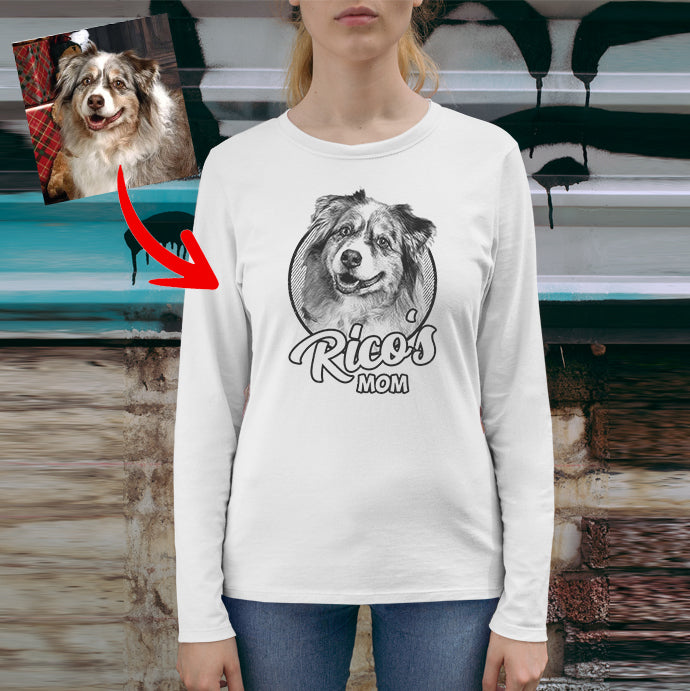Pawarts - My Hooman Personalized Dog Long Sleeve Shirt For Dog Mom