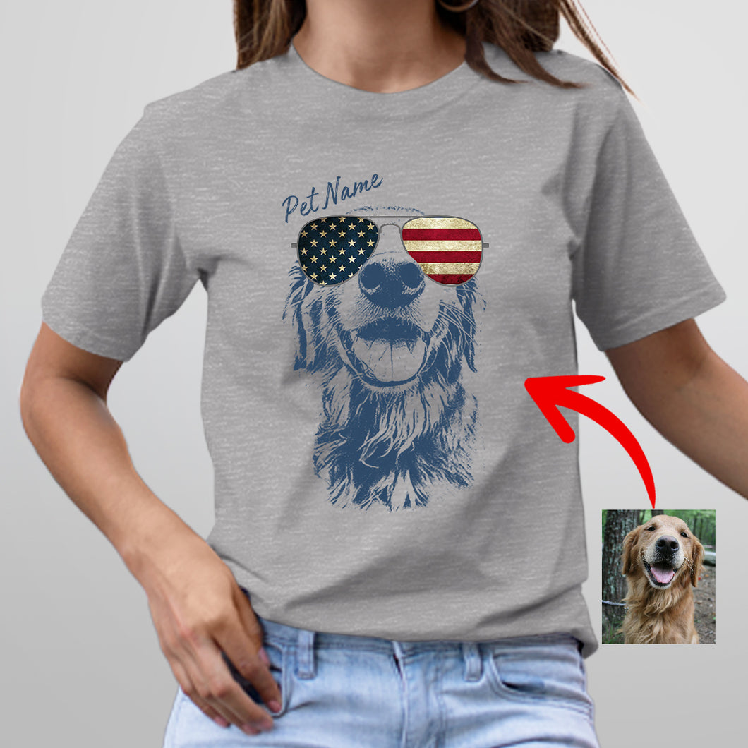 Pawarts - [Surprise Gift for Independence Day] Custom Dog T-Shirt For Dog Mom